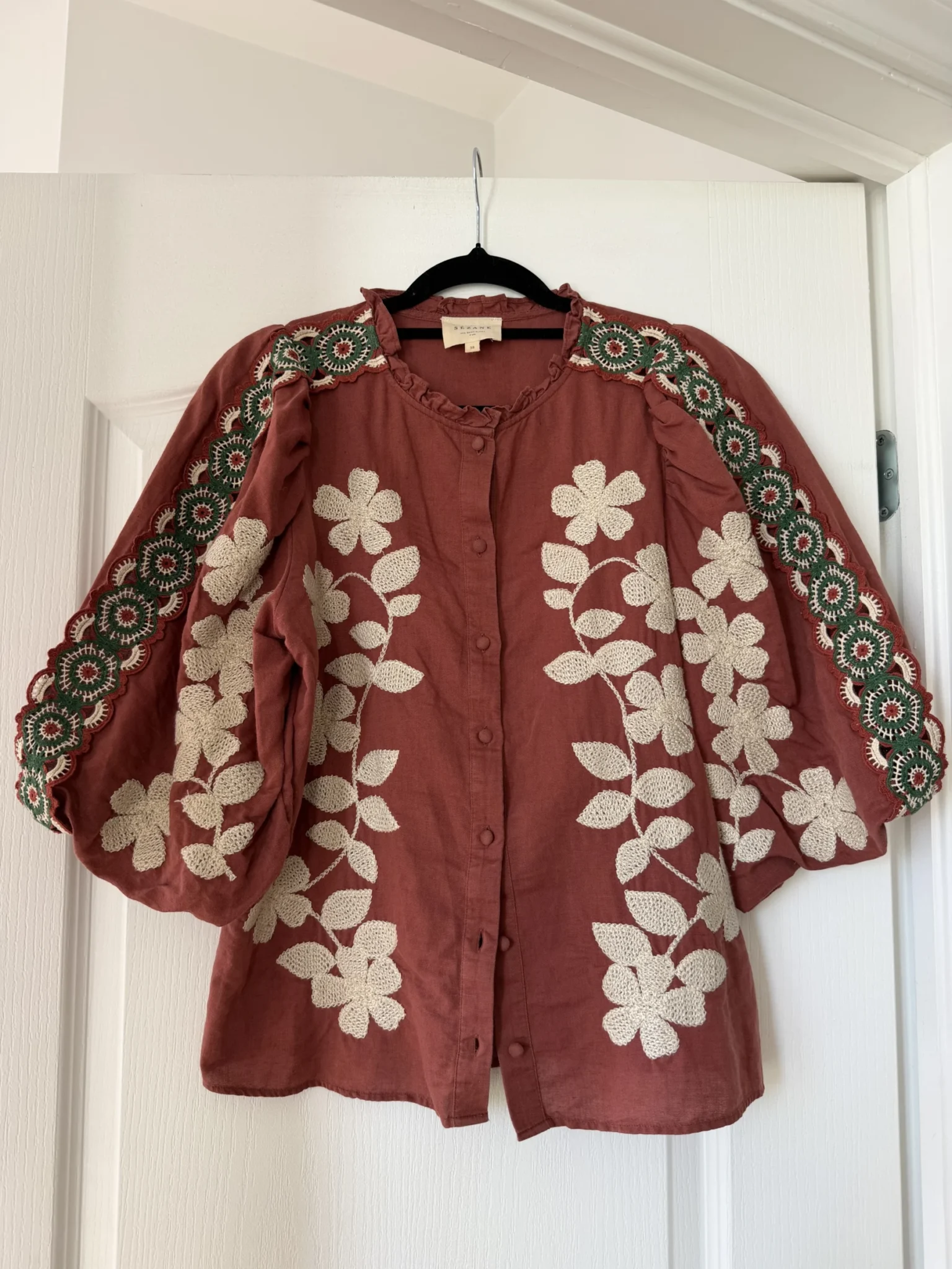 Image for Sézane embroidered blouse, size 38 (M)