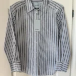 Featured thumbnail for Minus Neuf blue striped shirt, size 40 (L)