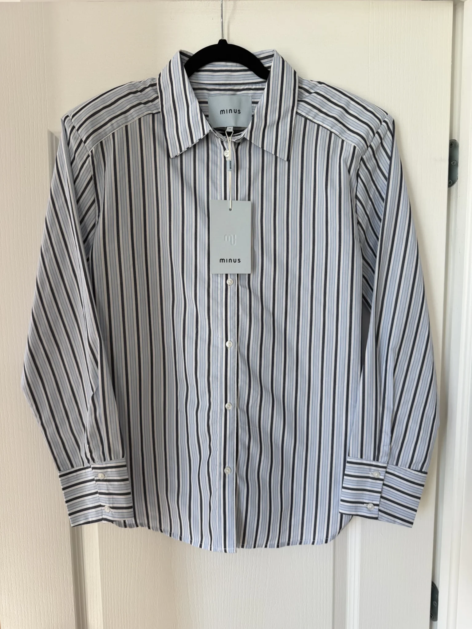 Featured image for Minus Neuf blue striped shirt, size 40 (L)