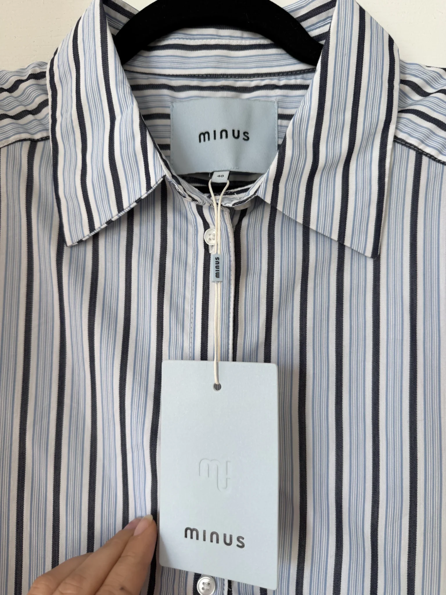 Image for Minus Neuf blue striped shirt, size 40 (L)