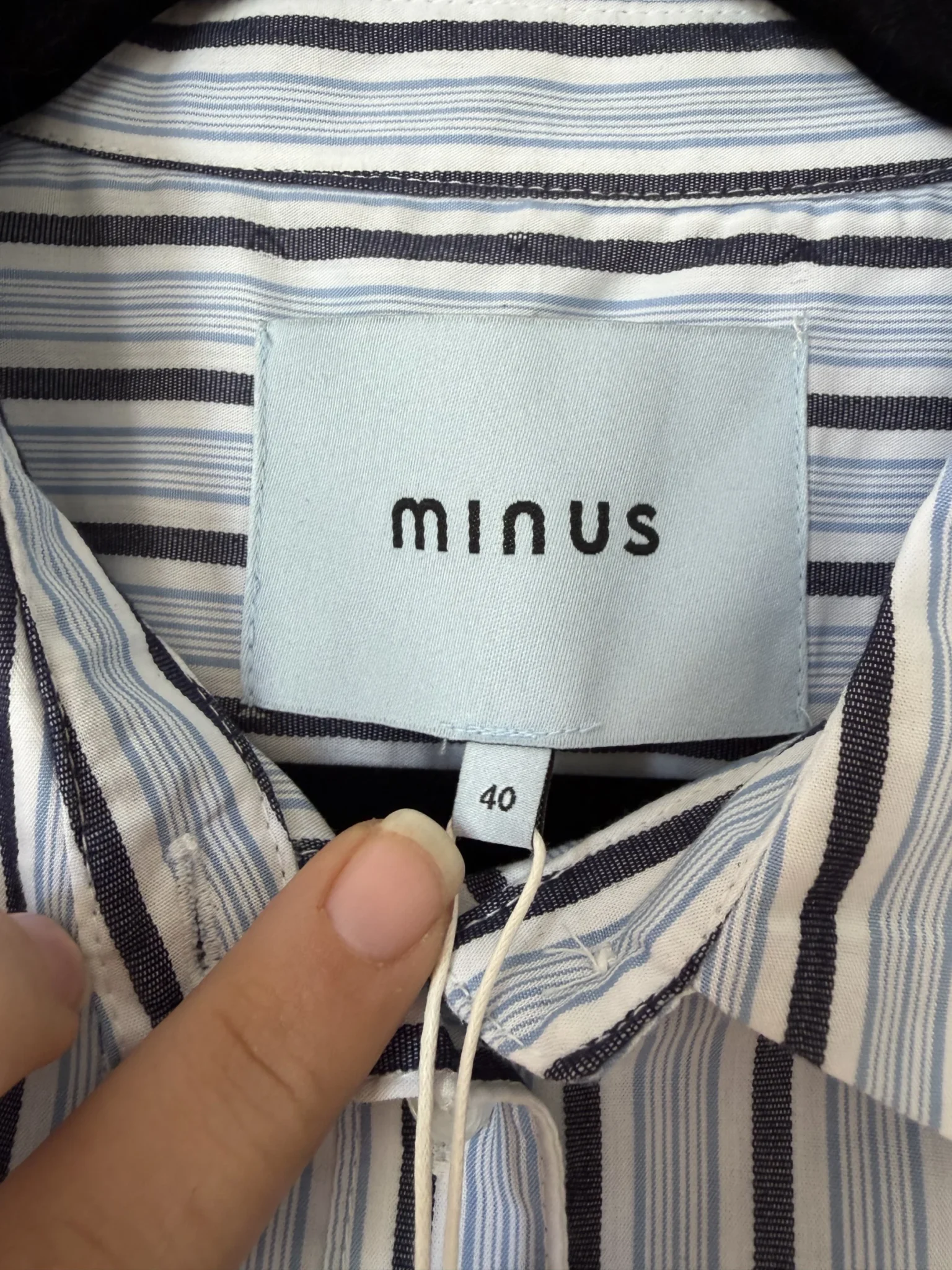 Image for Minus Neuf blue striped shirt, size 40 (L)