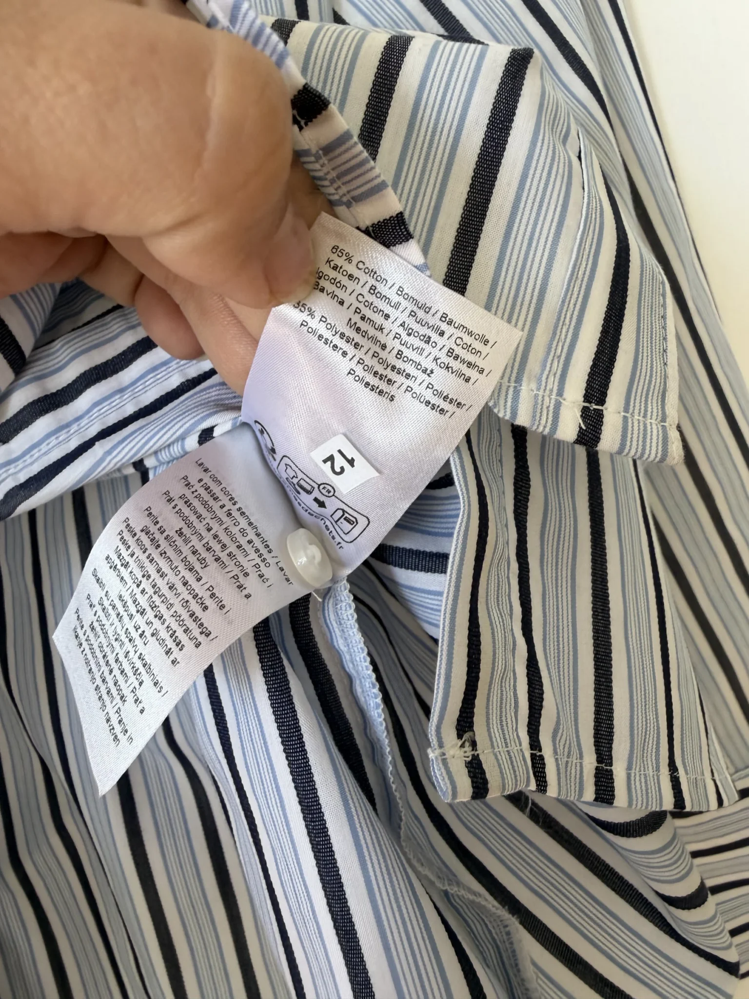 Image for Minus Neuf blue striped shirt, size 40 (L)