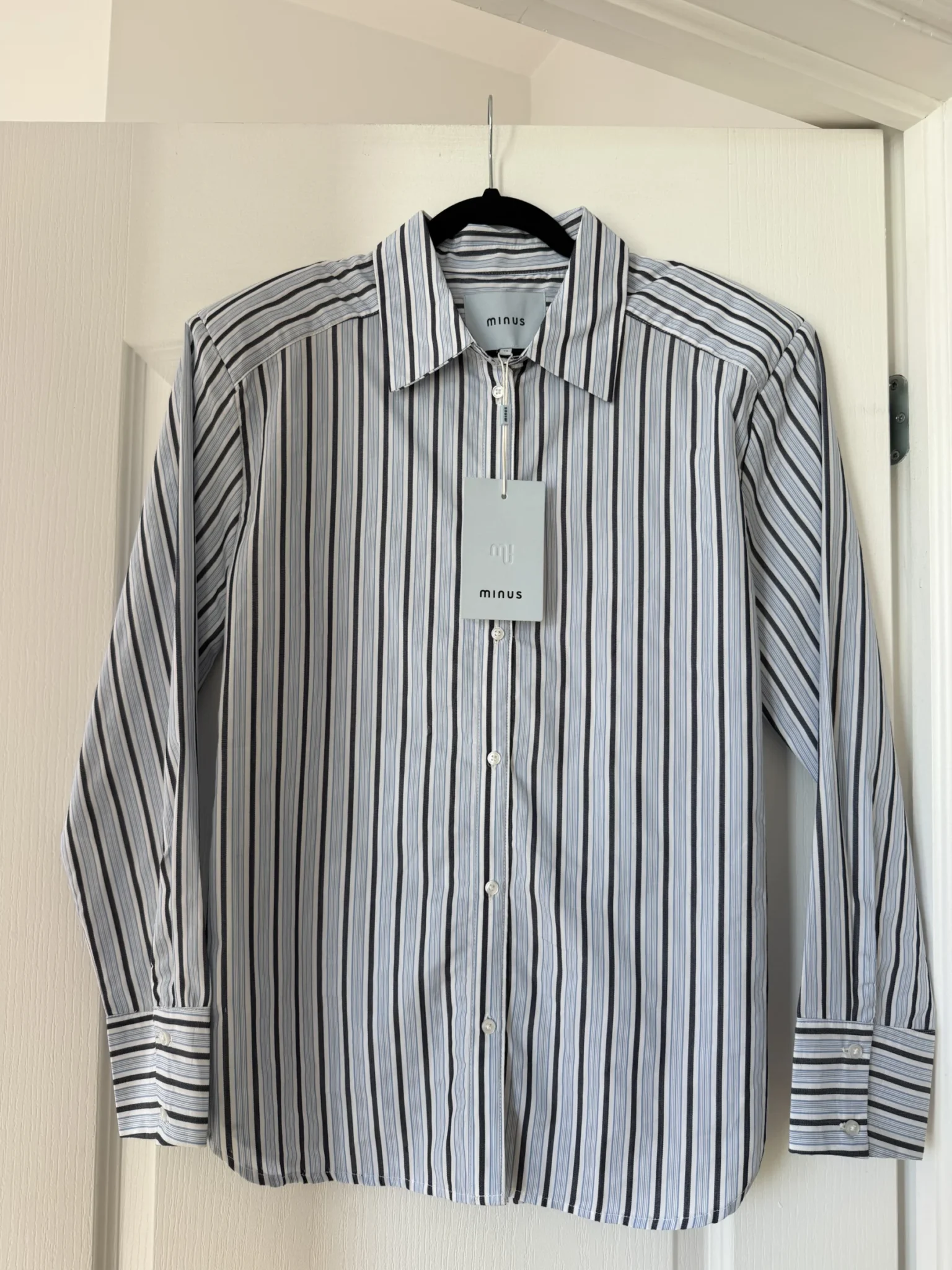 Image for Minus Neuf blue striped shirt, size 40 (L)