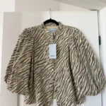 Featured thumbnail for Minus Nine blouse, size 38, zebra-print brown