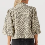 Thumbnail for Minus Nine blouse, size 38, zebra-print brown