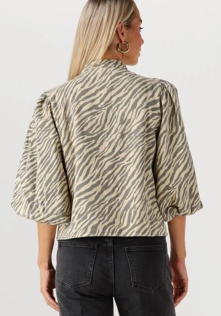 Image for Minus Nine blouse, size 38, zebra-print brown