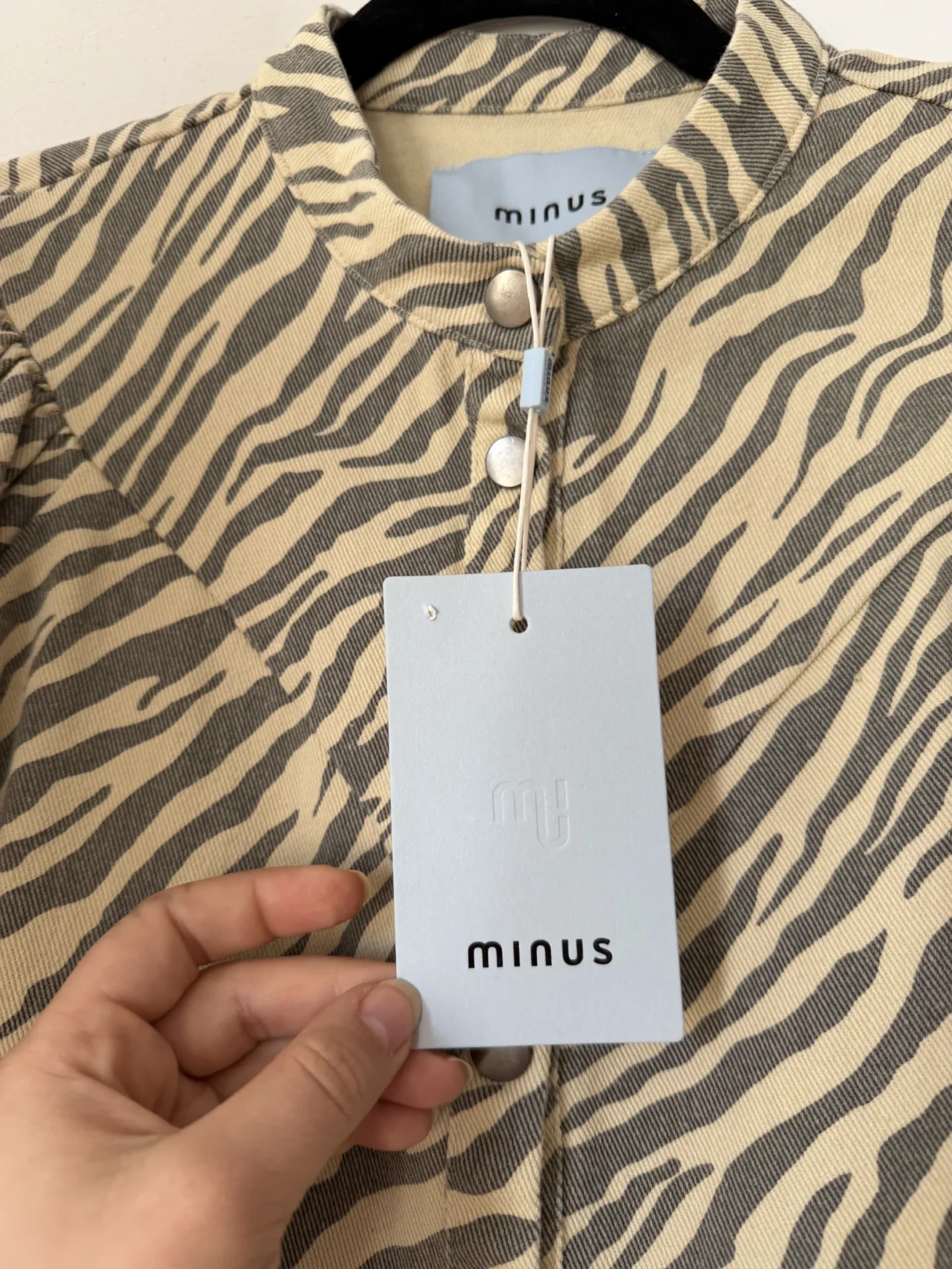 Image for Minus Nine blouse, size 38, zebra-print brown
