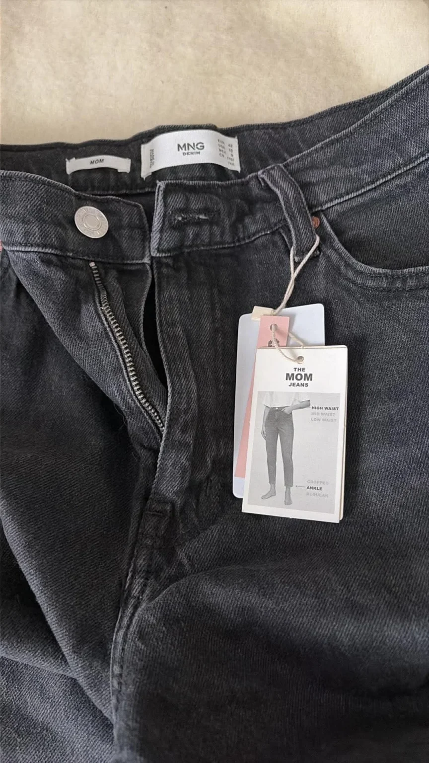 Image for MOM jeans, new from Mango, black
