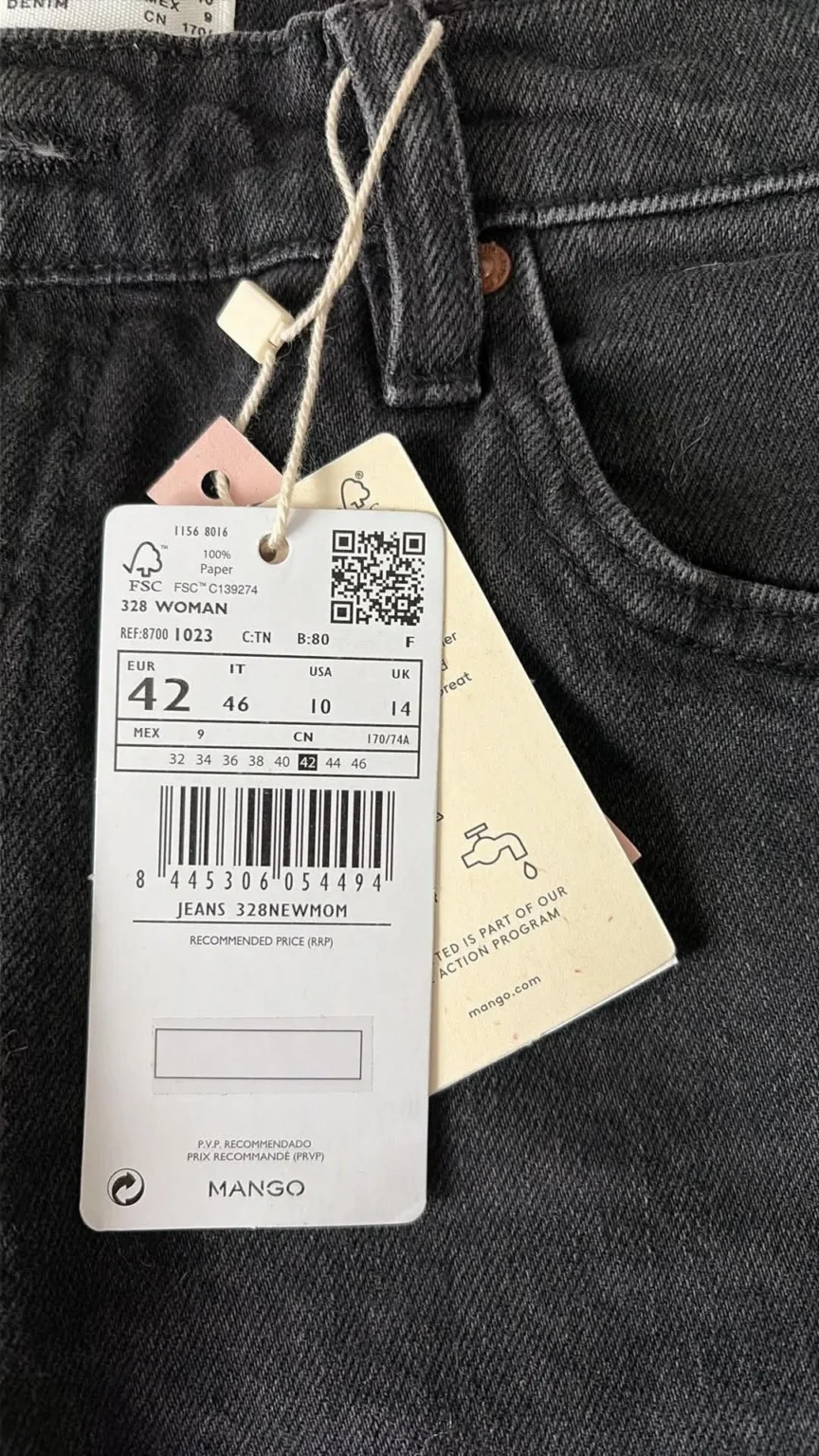 Image for MOM jeans, new from Mango, black
