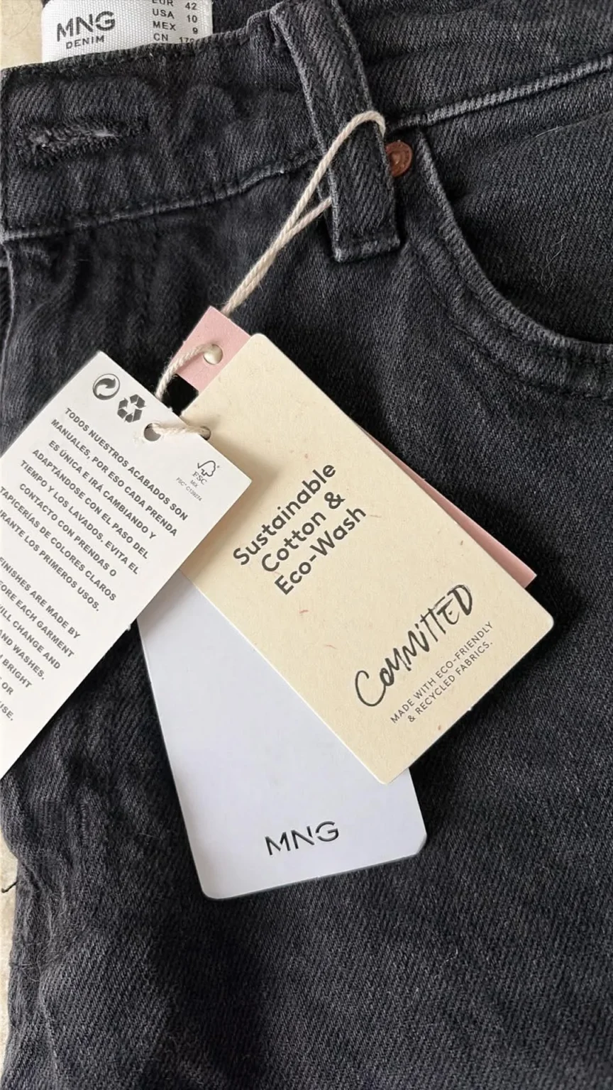 Image for MOM jeans, new from Mango, black