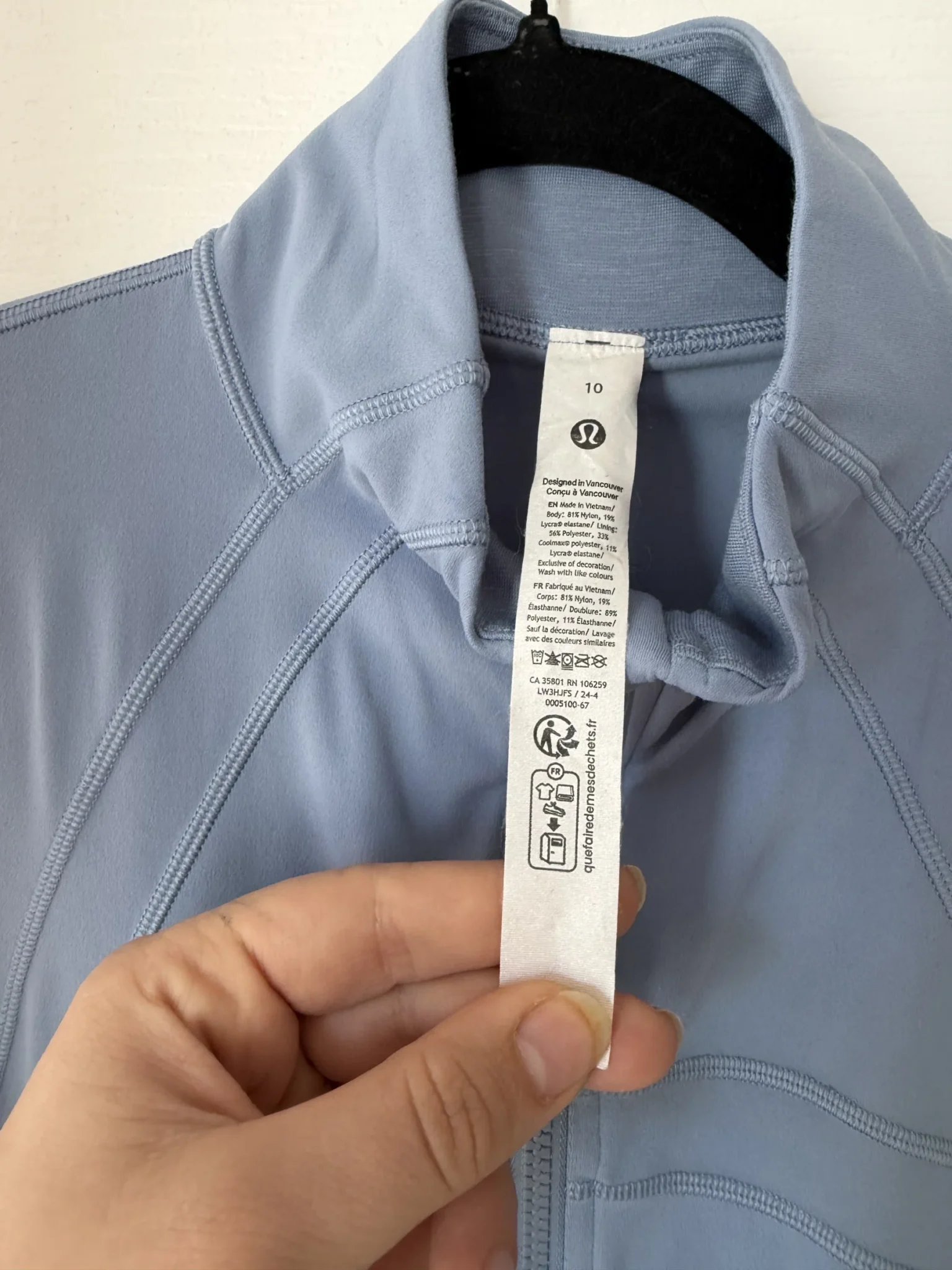 Image for Veste Lululemon Define bleu clair taille 10