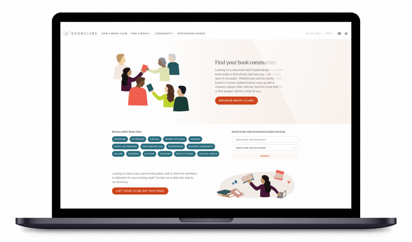 Find a book club near you on