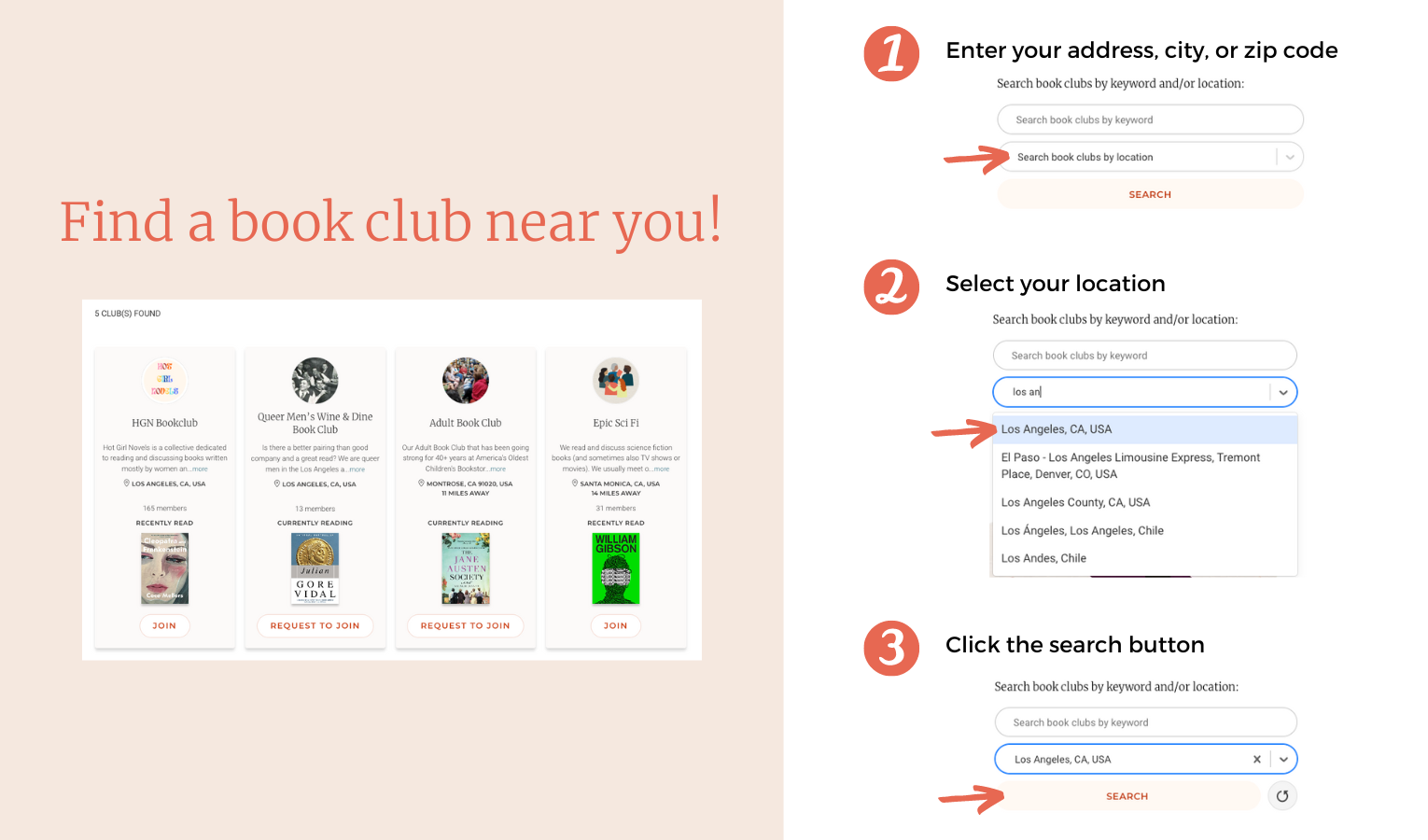 Find a book club near you on