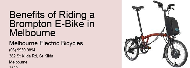 Benefits of Riding a Brompton E-Bike in Melbourne  