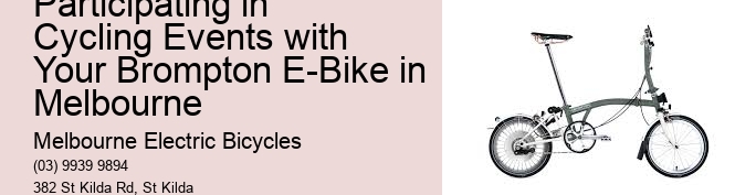Participating in Cycling Events with Your Brompton E-Bike in Melbourne   