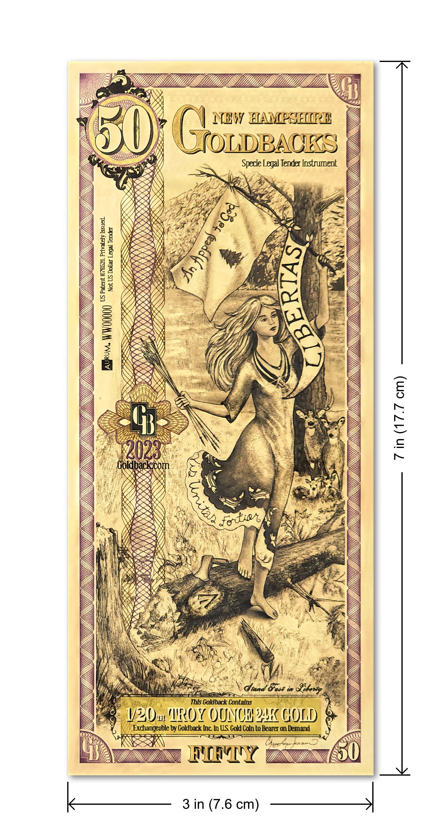 2024 New Hampshire - 50 GoldBack