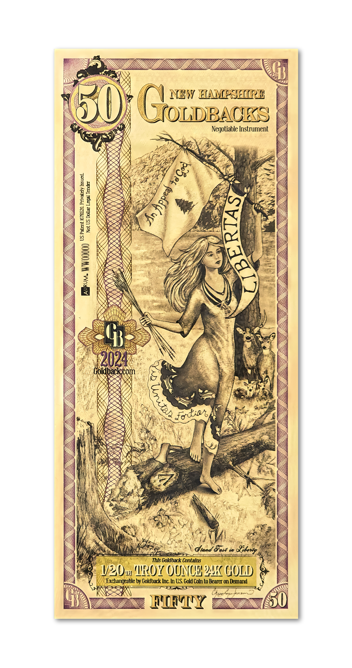 2024 New Hampshire - 50 GoldBack