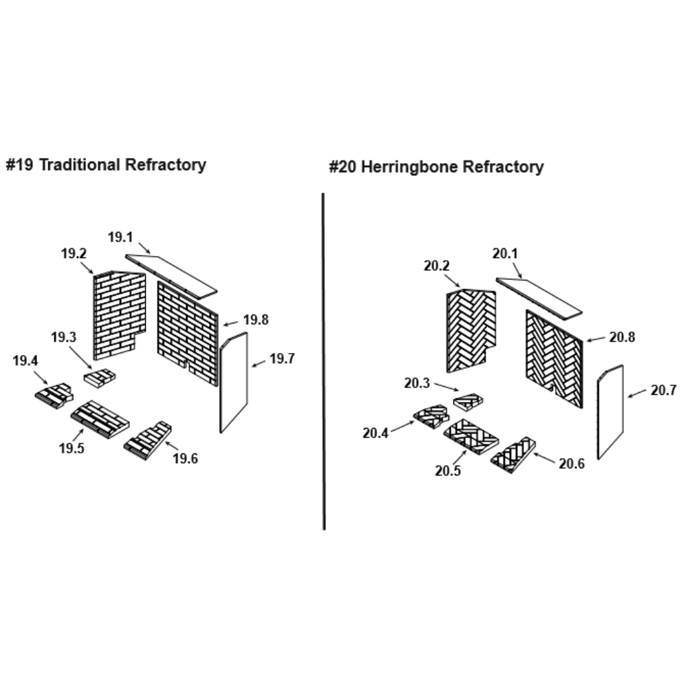 #19 Traditional Refractory #20 Herringbone Refractory