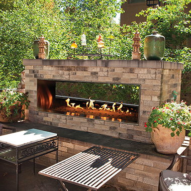 Empire OLL48SP12SP Carol Rose Coastal Collection Outdoor Linear See-Through 48" Propane Fireplace