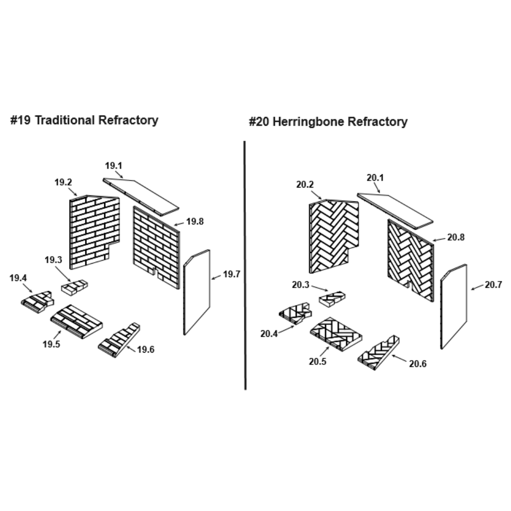 #19 Traditional Refractory #20 Herringbone Refractory