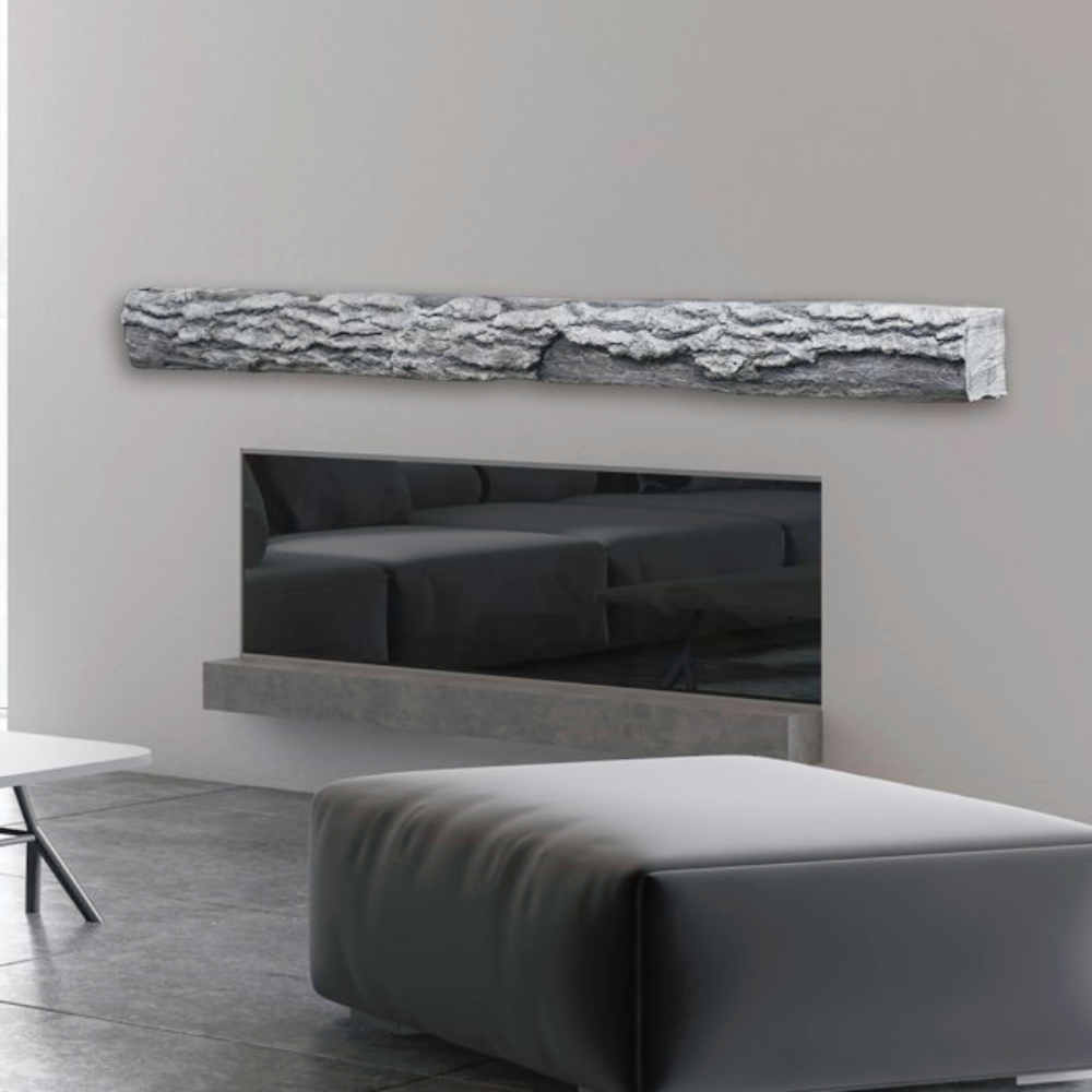 Lexington Hearth 7063 HR-5-LH-WG Half-Round Sleeper Weathered Grey 5' Log Mantel