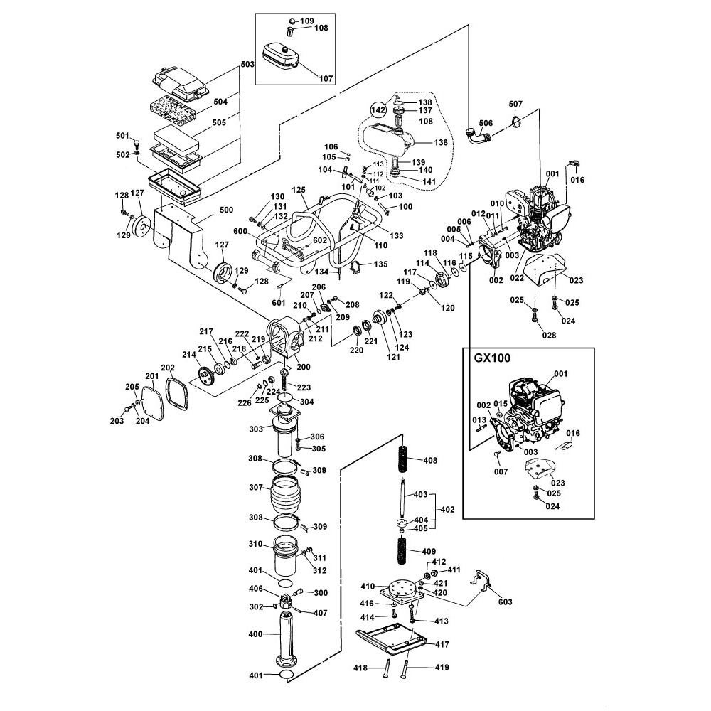 Belle Rammer RT50 Honda Rammer Tamper Parts