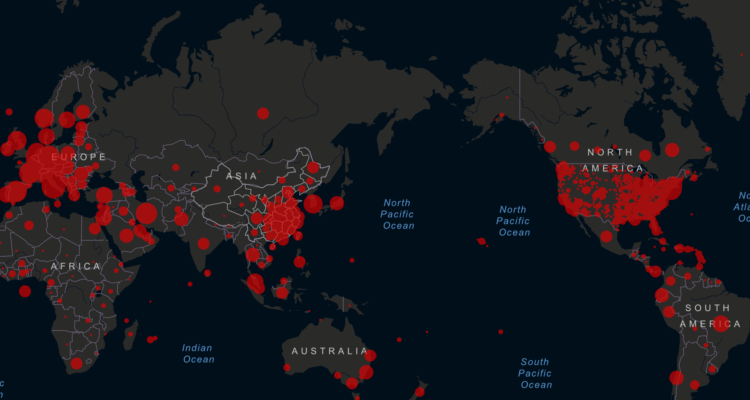 coronavirus spread map