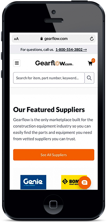 Gearflow mobile homepage