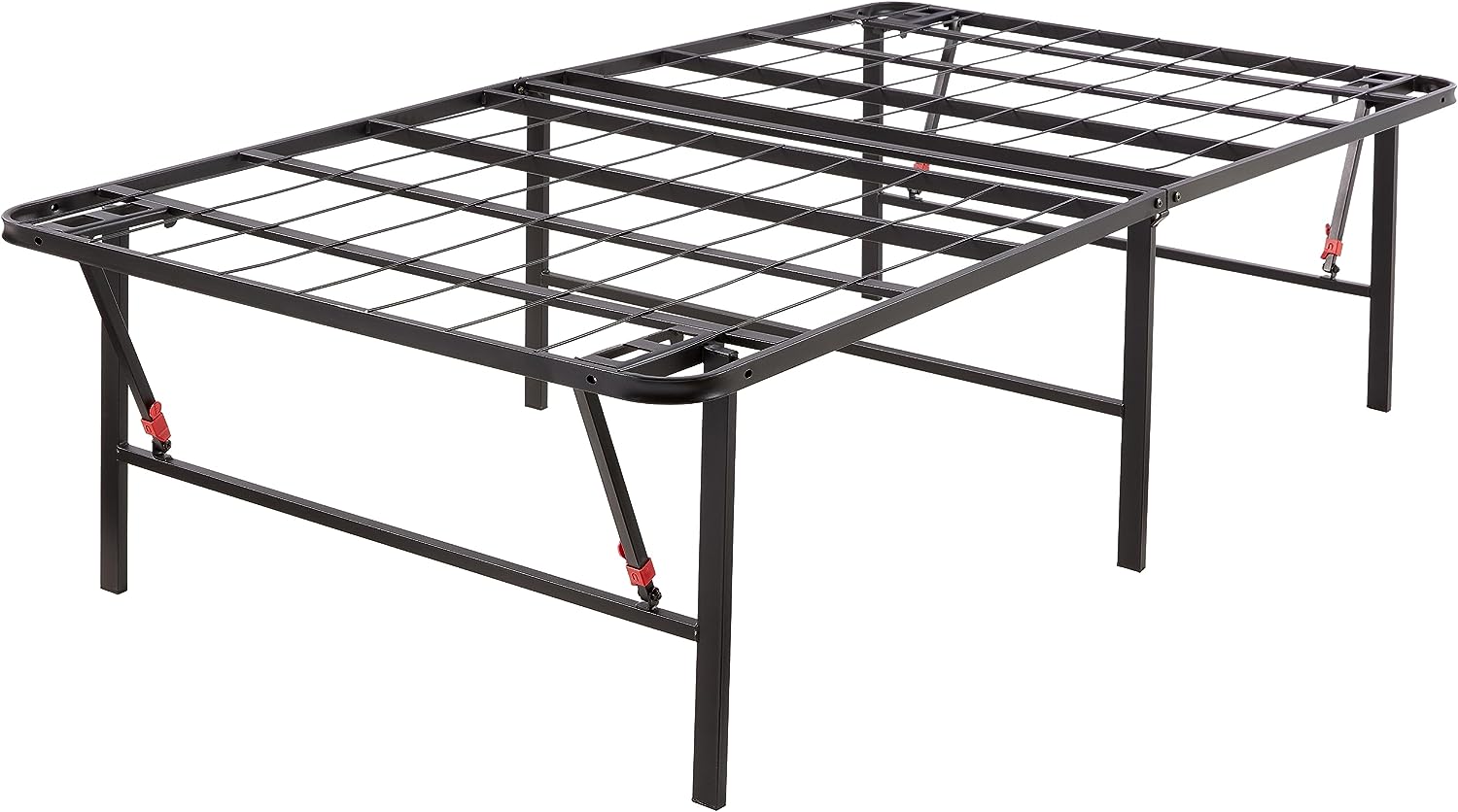 Foldable Metal Platform Bed - Includes a 6" Quilted Foam Mattress