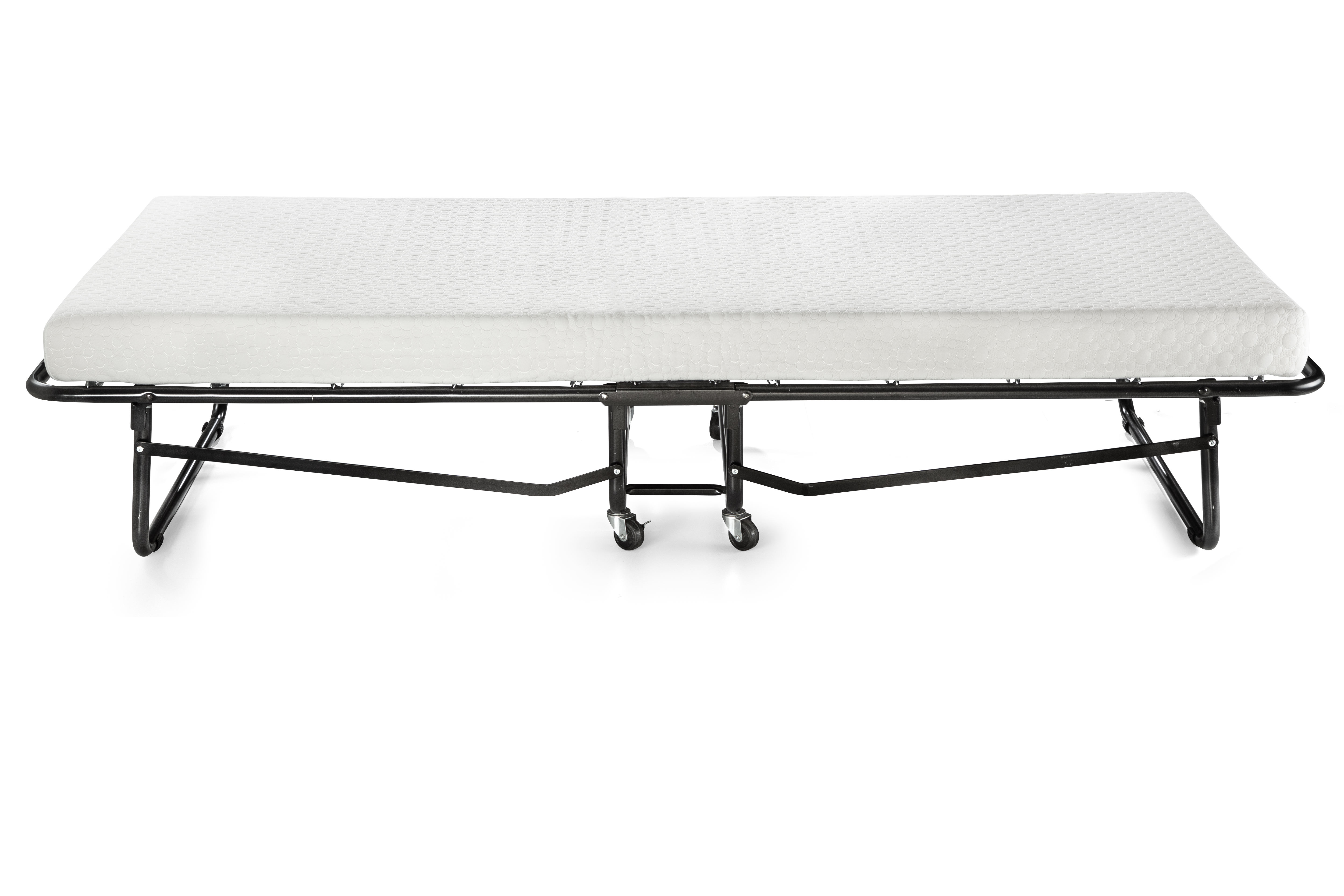 Folding Bed - 4" Memory Foam Mattress - Large Wheels