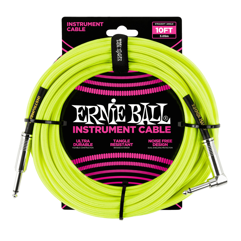 Ernie Ball P06080 Braided Straight to Angle Instrument Cable - 10ft