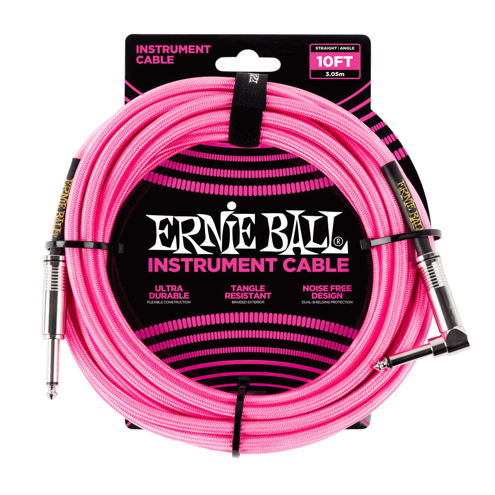 Ernie Ball P06078 Braided Straight to Angle Instrument Cable - 10ft