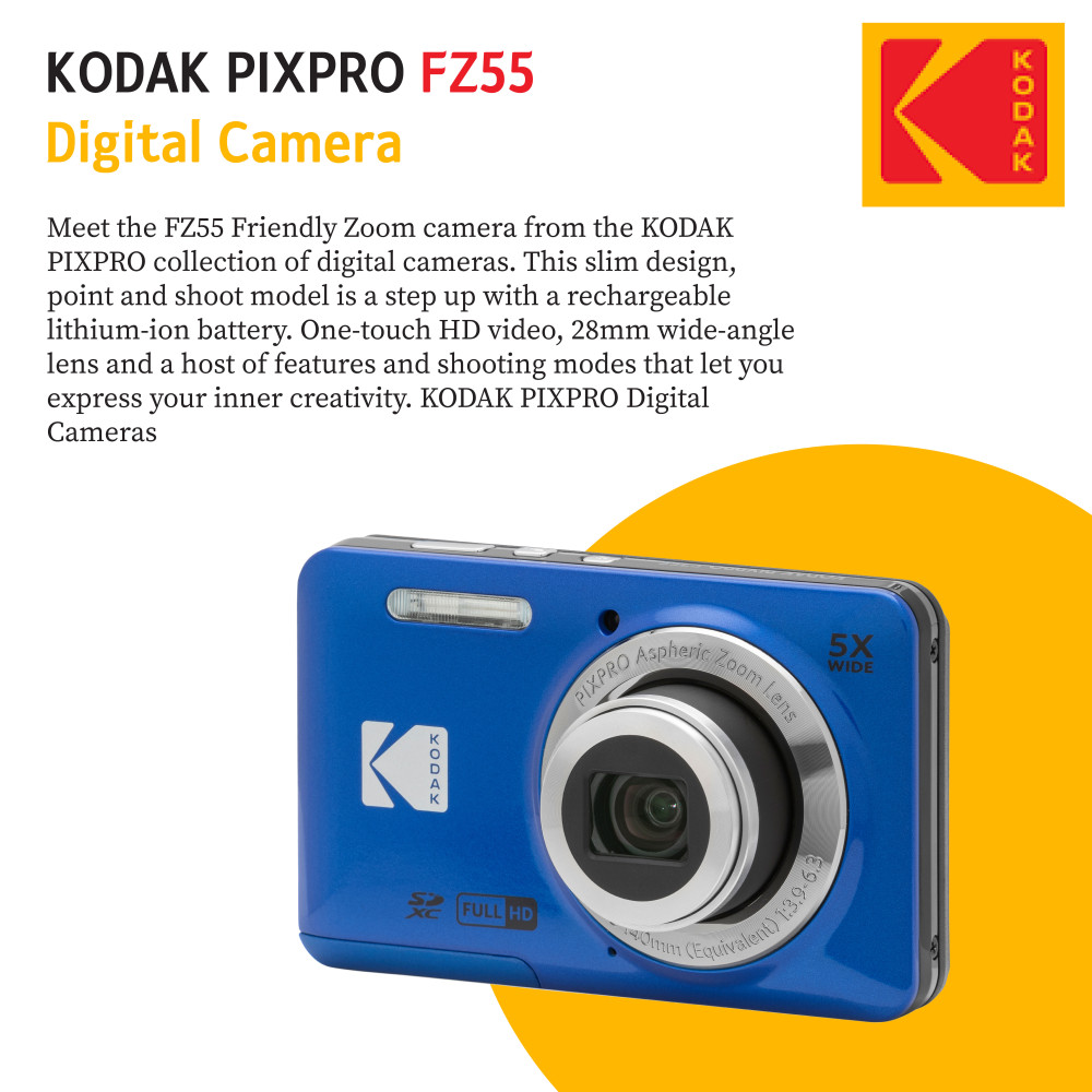 Kodak PIXPRO FZ55 Digital Point & Shoot Camera Bundle with accessories