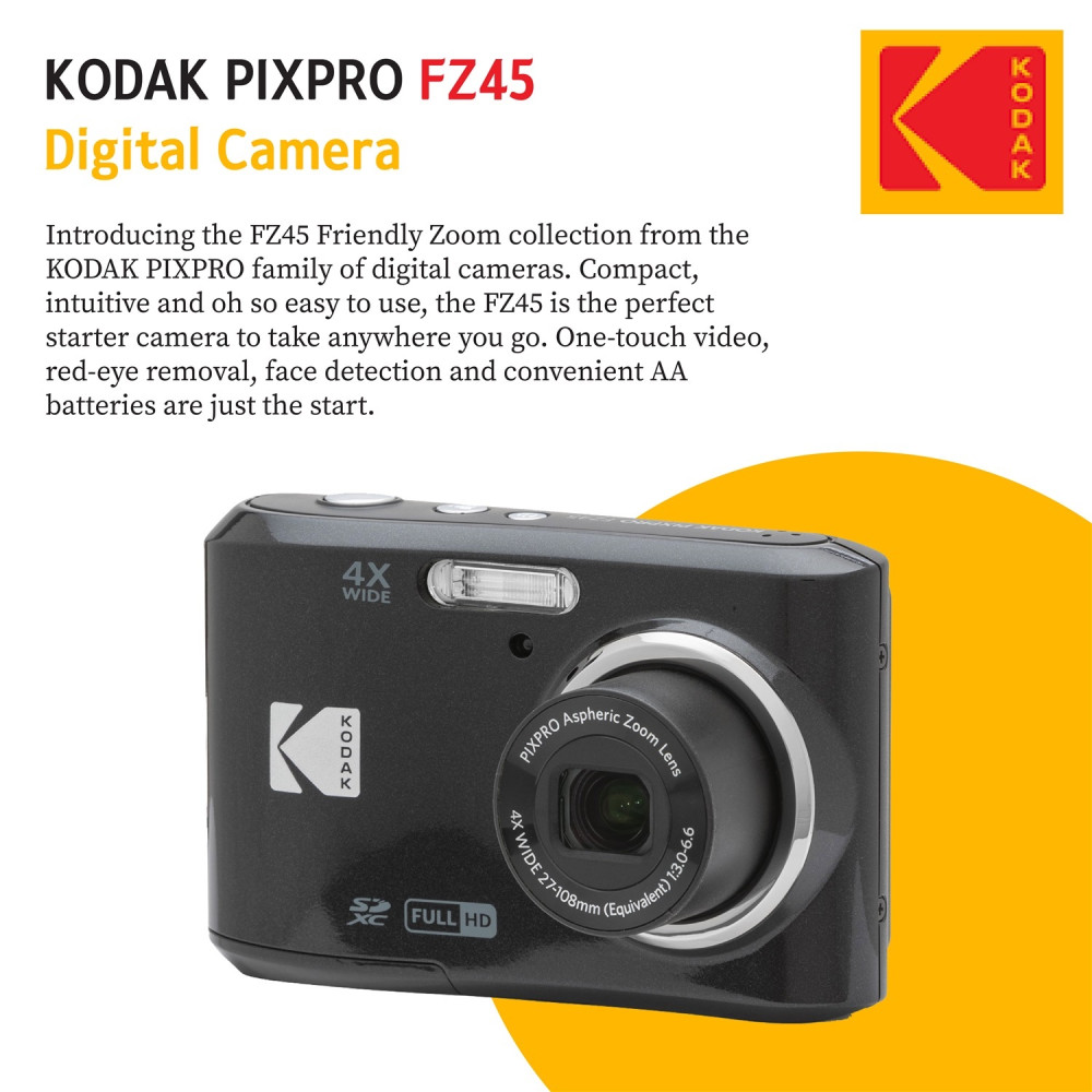 Kodak PIXPRO FZ45 Digital Point & Shoot Camera Bundle with accessories