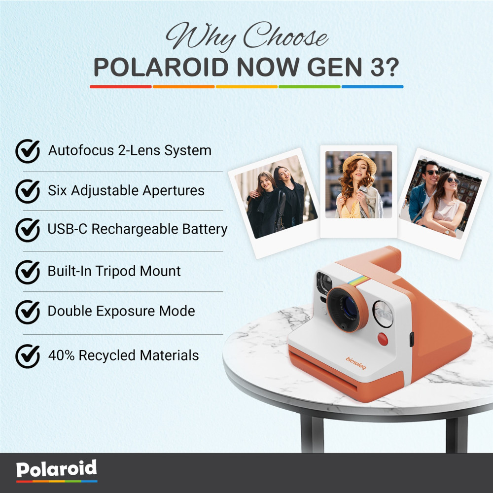 Polaroid Now Generation 3 I-Type Instant Camera Bundle