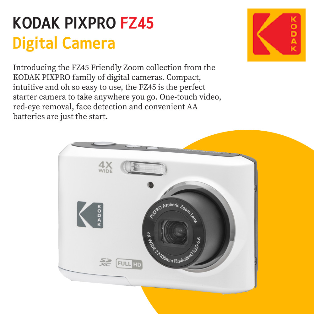 Kodak PIXPRO FZ45 Digital Point & Shoot Camera Bundle with accessories