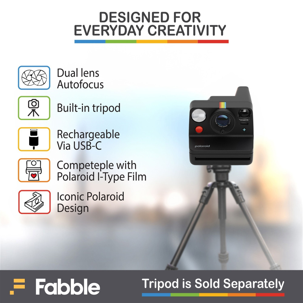 Polaroid Now+ Generation 3 I-Type Instant Film Camera (Black) Bundled with Accessories