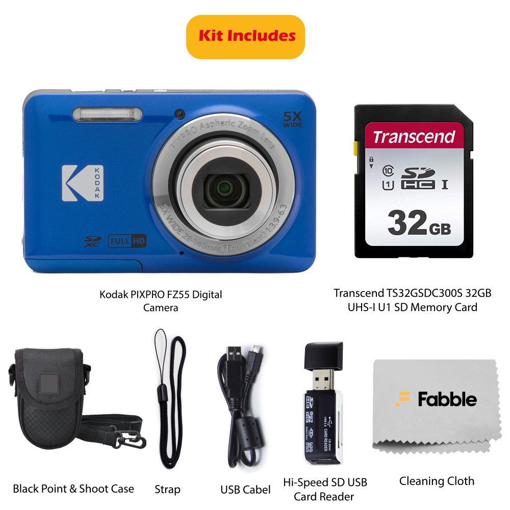 Kodak PIXPRO FZ55 Digital Point & Shoot Camera Bundle with accessories