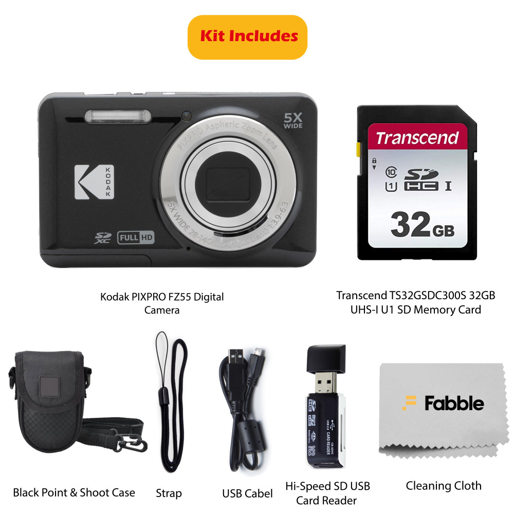 Kodak PIXPRO FZ55 Digital Point & Shoot Camera Bundle with accessories
