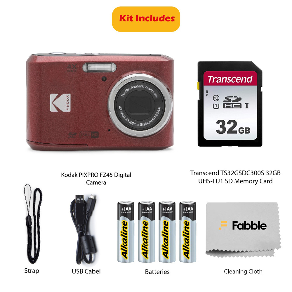 Kodak PIXPRO FZ45 Digital Point & Shoot Camera Bundle with accessories