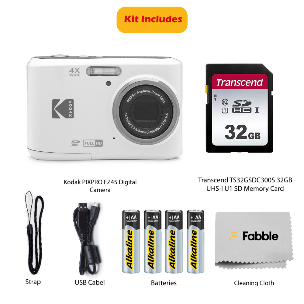 Kodak PIXPRO FZ45 Digital Point & Shoot Camera Bundle with accessories