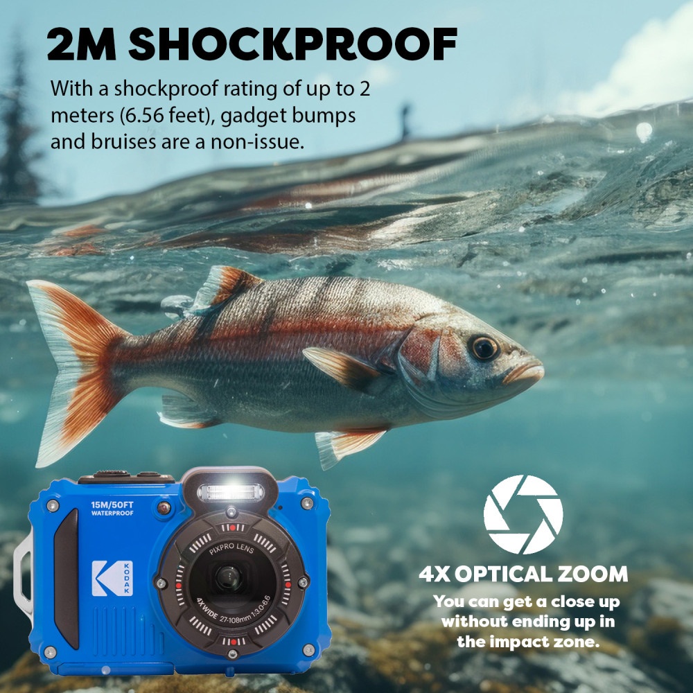 Kodak PIXPRO WPZ2 Rugged Waterproof Shockproof Digital Camera Bundle