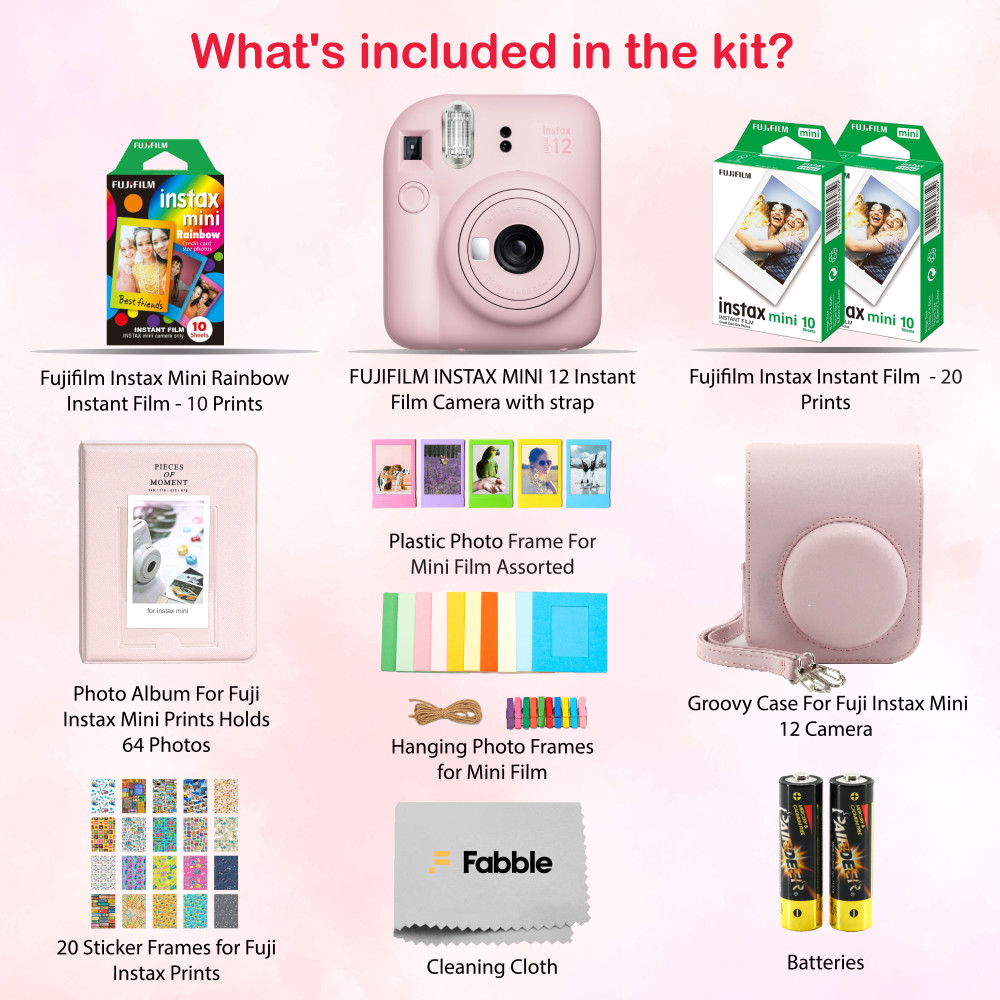 Fujifilm INSTAX MINI 12 Instant Film Camera Bundle with Accessories