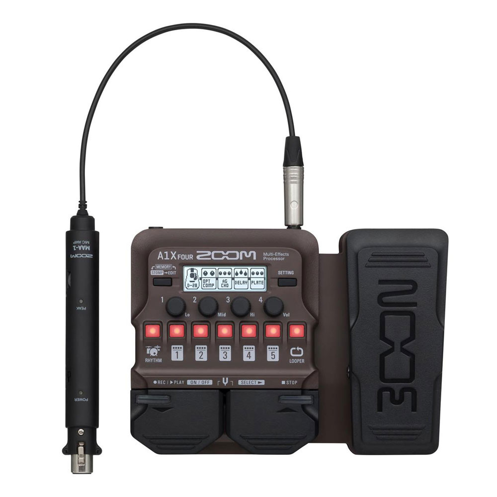 Zoom A1X FOUR Multi-Effects Pedal Multi-Effects Processor for Acoustic Instruments