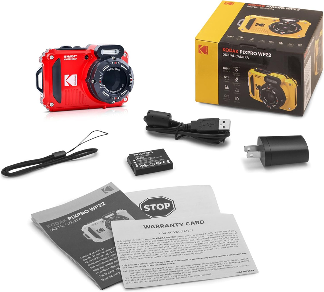 Kodak PIXPRO WPZ2 Waterproof Digital Camera Rugged 16MP Camera with 4x Optical Zoom, Wi-Fi