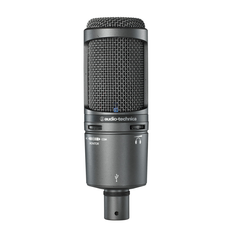 Audio-Technica AT2020USB+PK Includes USB Cardioid Condenser Microphone and Headphones for Podcasting/Streaming