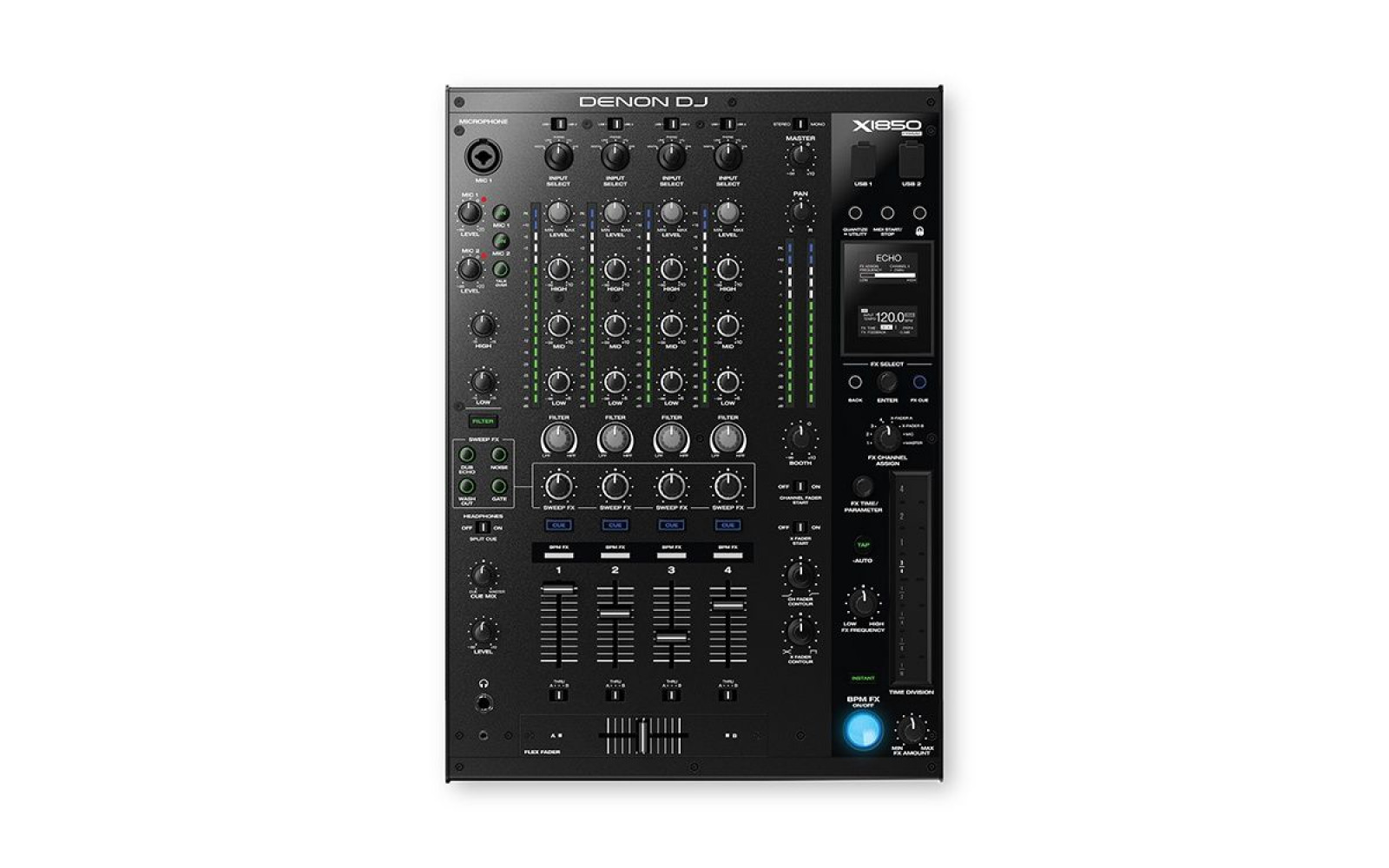 Denon DJ X1850 PRIME 4-Channel DJ Mixer with Effects