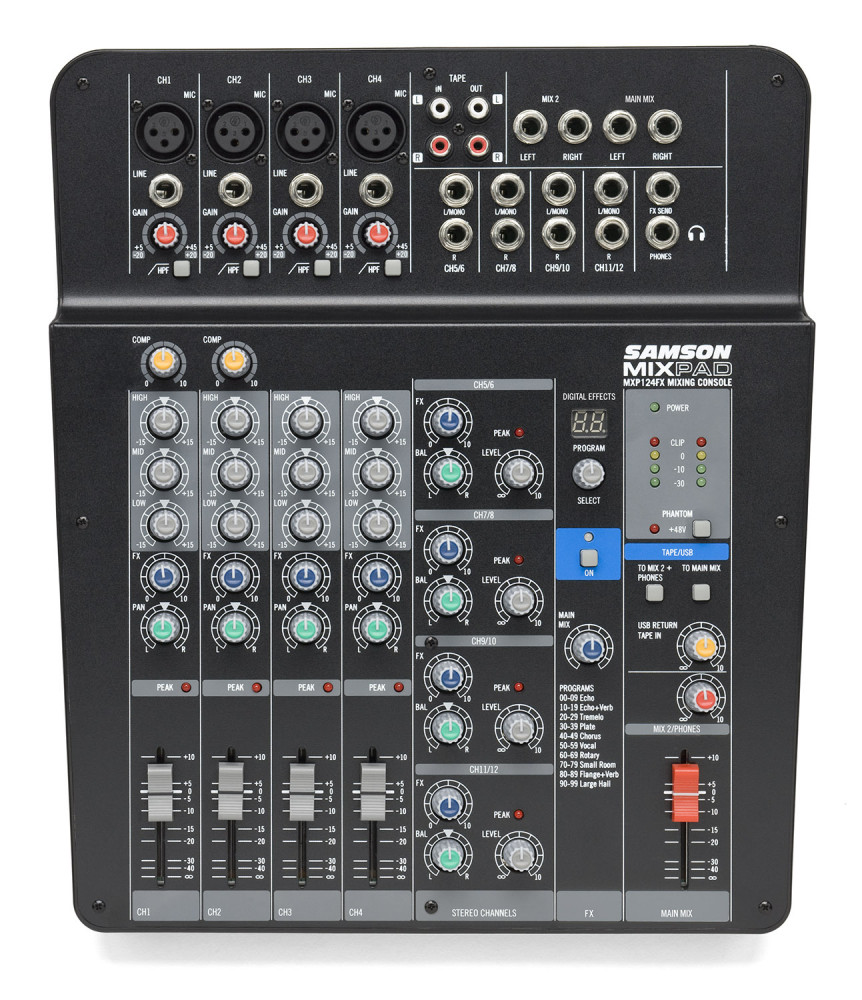 Samson MixPad MXP124FX 12-Channel USB Mixer with Effects