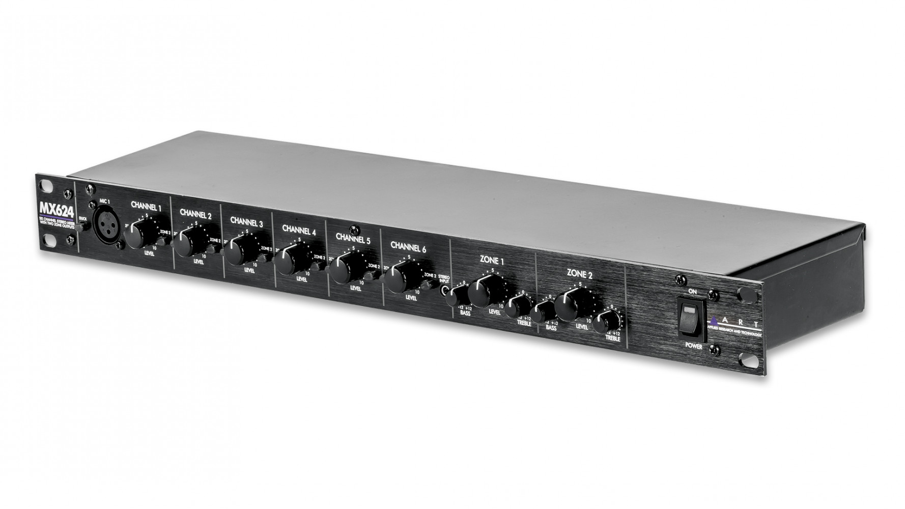 ART MX624 6-Channel Stereo Mixer with Two Zone Outputs