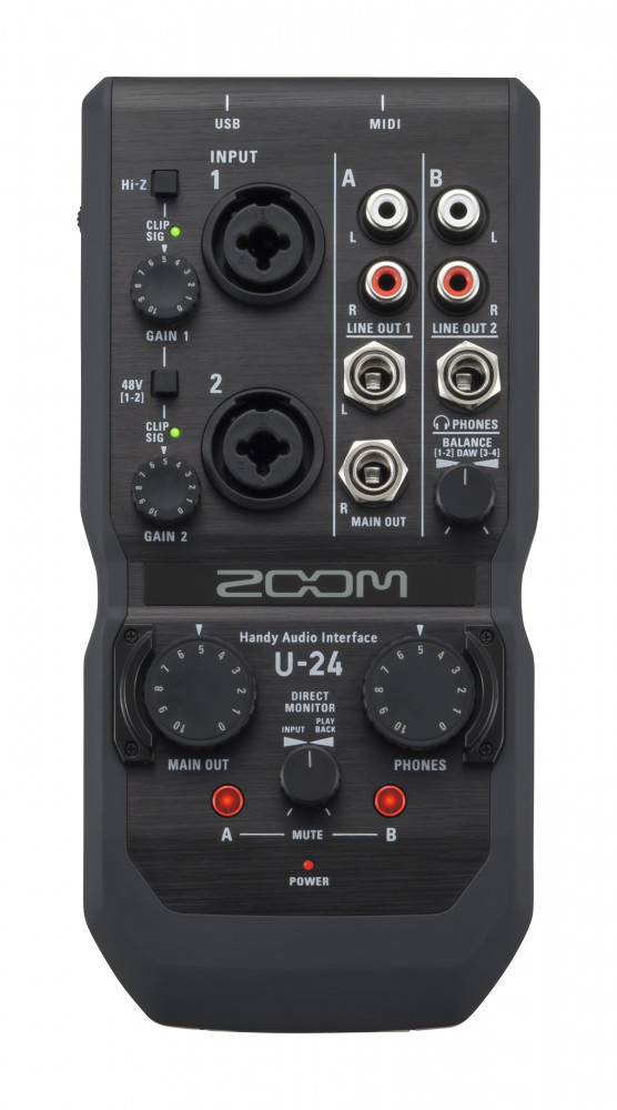 Zoom U-24 Handy Audio Interface with MIDI I/O